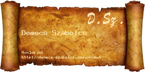 Demecs Szabolcs névjegykártya